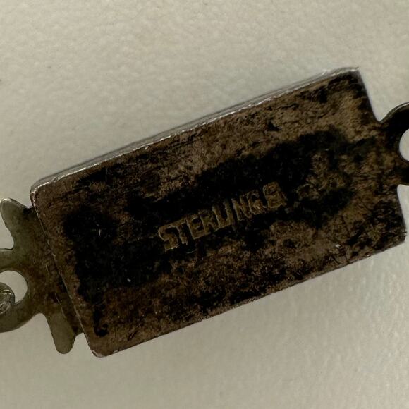 Antique Art Deco rock crystal graduated beaded 17.5” necklace sterling clasp - Picture 7 of 8